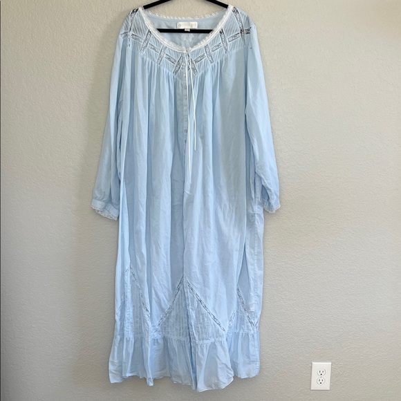 Eileen West MOONLIGHT SONATA Cotton Lawn 58" Long Ballet Nightgown Robe. Size 3X - Picture 2 of 10